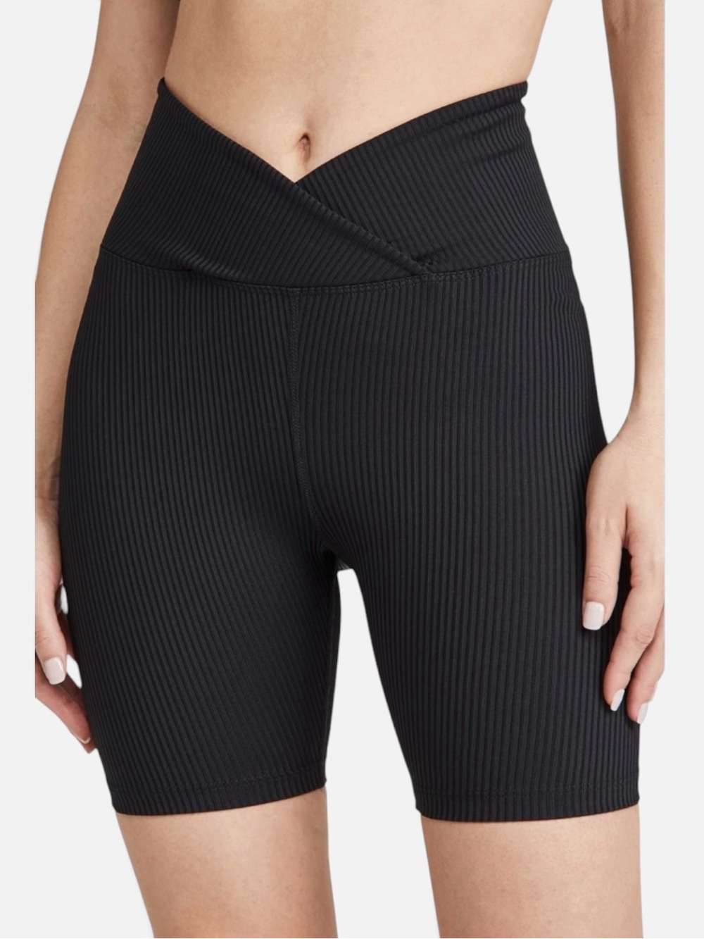 YEAR OF OURS Ribbed V Waist Biker Short in Black Women’s Size S
